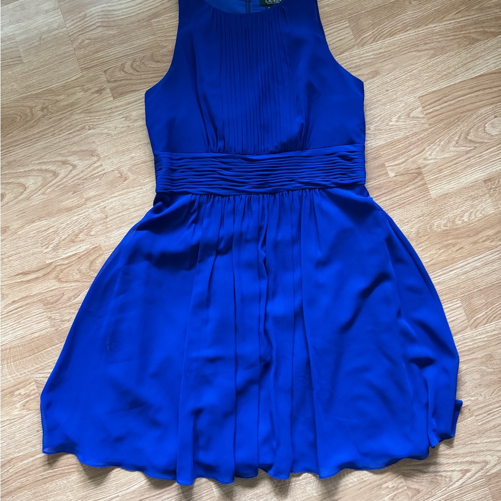 Ralph Lauren evening wear, Elegant Blue Sleeveless Dress